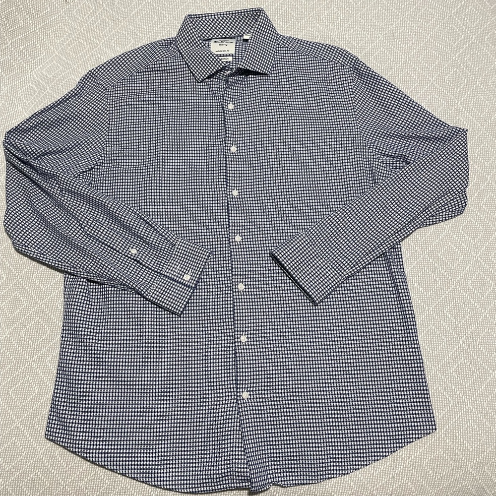 Ben Sherman Men’s Tailored Slim Fit Stretch Shirt, Size 17 - 34/35